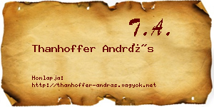 Thanhoffer András névjegykártya
